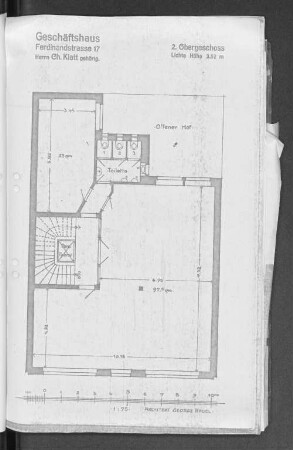 Geschäftshaus Ferdinandstrasse 17 Herrn Ch. Klatt gehörig. 2. Obergeschoss