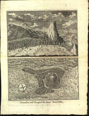 Grundris und Prospect der Stadt Kara hissâr