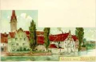 Ansicht mittelalterlicher Häuser in Stein am Rhein