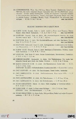 Kleine Truhen und Kästchen (Nr. 382-396)