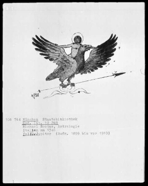 Michael Scotus - Astrologie — Jupiter auf dem (Sternbild) Adler, Folio 82verso