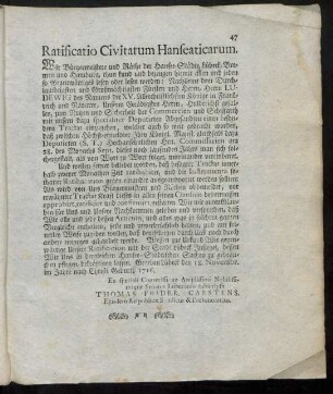 Ratificatio Civitatum Hanseaticarum