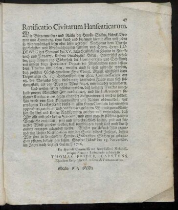 Ratificatio Civitatum Hanseaticarum