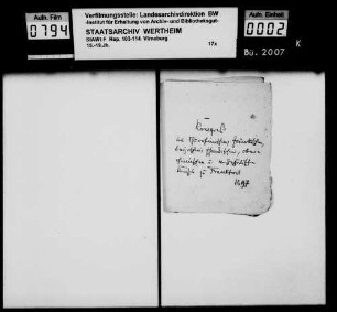 Abhaltung eines Kongresses des Kurrheinischen, Fränkischen, Schwäbischen, Oberrheinischen und Westfälischen Kreises in Frankfurt a.M.