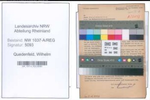 Entnazifizierung Wilhelm Quedenfeld , geb. 04.04.1894 ()