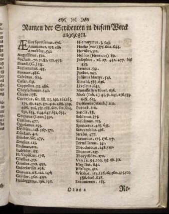 Namen der Scribenten in diesem Werck angezogen.