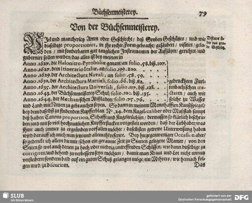 Von der Büchsenmeisterey.