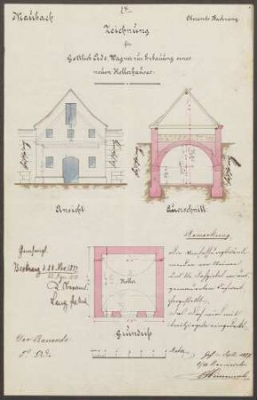 Ade, Gottlieb, Wagner Bau eines Kellerhauses