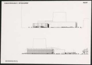 Düsseldorfer Schauspielhaus, Düsseldorf Wettbewerb: Ansicht Süden und Osten 1:200