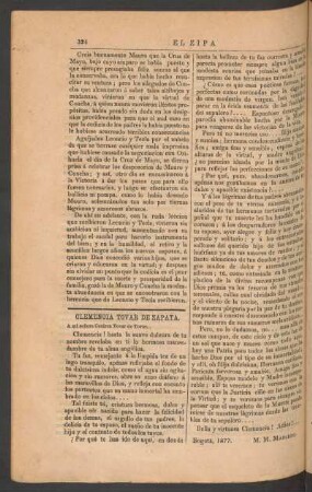 Clemencia Tovar de Zapata. : A mi señora Cesárea Tovar de Tovar...