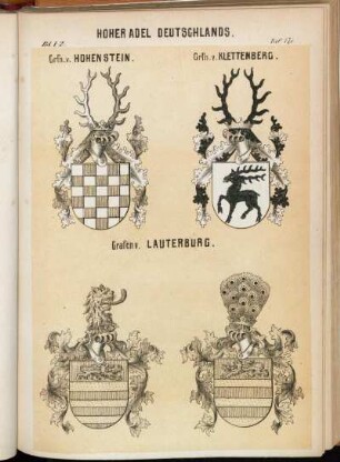 Taf. 171. Grfn. v. Hohenstein. - Grfn. v. Klettenberg. - Grafen v. Lauterburg.