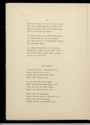 Das Opfer / Karl Wolfskehl