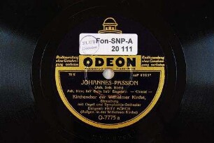 Johannes-Passion : Ach, Herr, laß' Dein lieb' Engelein; choral / (Joh. Seb. Bach)