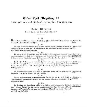 Erster Theil Abtheilung II. Unterhaltung und Instandsetzung der Kunststraßen