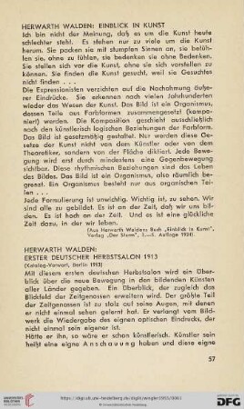 Herwarth Walden: Einblick in Kunst
