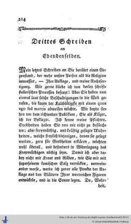 Drittes Schreiben an H. Kaspar Ruef.