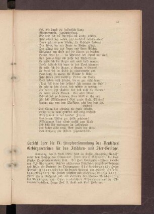 Bericht über die IX. Hauptversammlung des Deutschen Gebirgsvereines für das Jeschken- und Iser-Gebirge