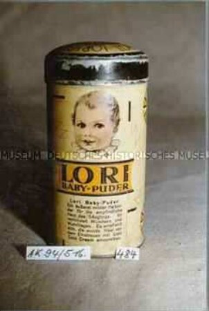 Blechdose für "LORI-BABY-PUDER"