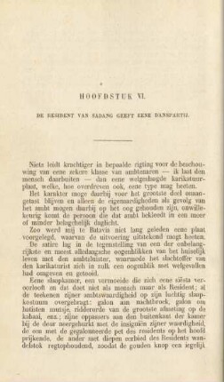 Hoofdstuk VI. De Resident van Sadang geeft eene danspartij