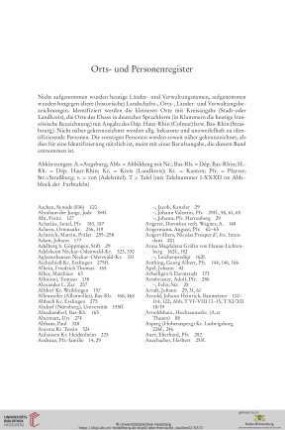 Orts - und Personenregister