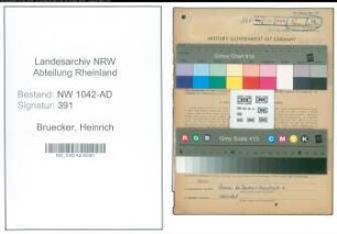 Entnazifizierung Heinrich Bruecker , geb. 06.01.1900 (Angestellter)