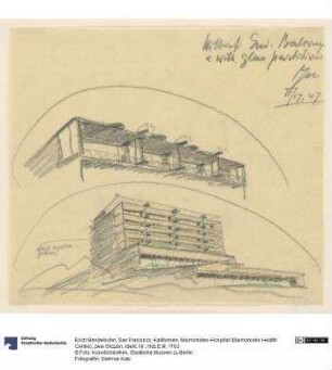 San Francisco, Kalifornien, Maimonides-Hospital (Maimonides Health Centre), zwei Skizzen