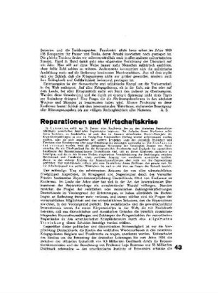 Reparationen und Wirtschaftskrise