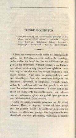 Tiende hoofdstuk. Nadere beschouwing der onderscheidene gewesten en des trikten van het eiland Celebes. - ...