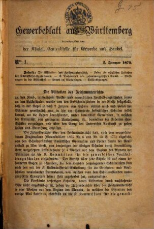 Gewerbeblatt aus Württemberg. 1870