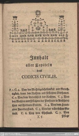 Innhalt aller Capiteln