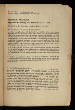 Eine bemerkenswerte Neuerscheinung ...
