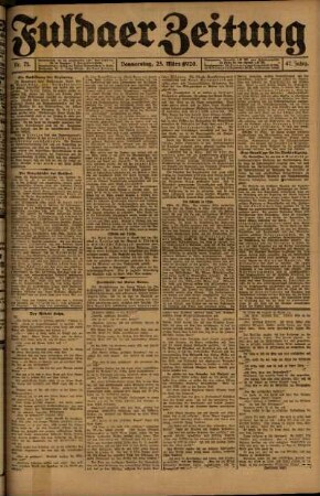 Ausgabe vom Donnerstag, den 25. März 1920.