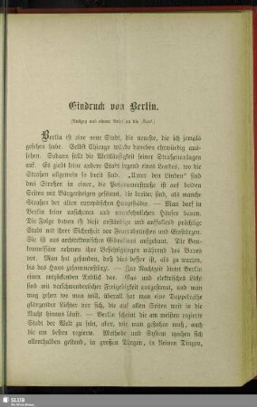 Eindruck von Berlin