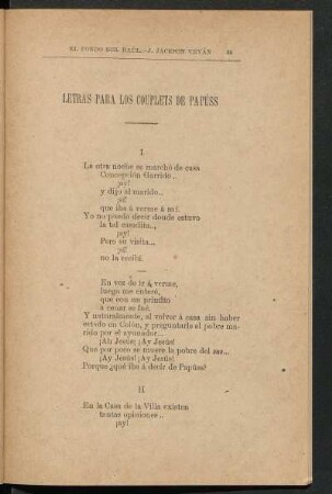 Letras para los couplets de Papúss