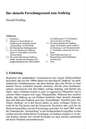 290-297, Der aktuelle Forschungsstand zum Stalking