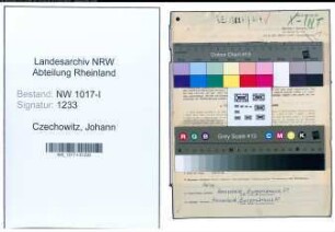 Entnazifizierung Johann Czechowitz , geb. 26.05.1892 (Holzfaeller)