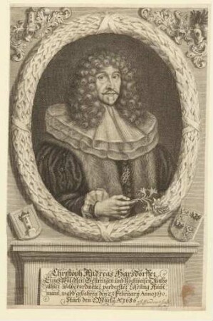 Christof Andreas (I.) Harsdörffer, Vorderster Losungsamtmann; geb. 23. Februar 1610; gest. 2. März 1686