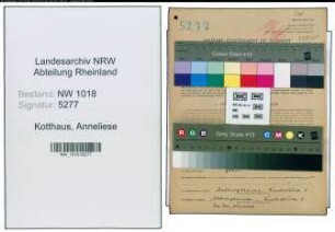Entnazifizierung Anneliese Kotthaus , geb. 21.09.1899 ()