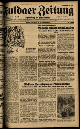 Ausgabe vom Samstag, den 14. September 1940.