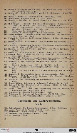 Geschichte und Kulturgeschichte. Varia (Nr. 321-389)