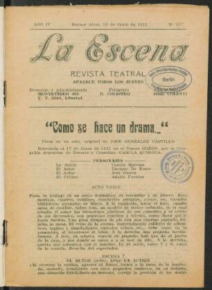 Como se hace un drama : pieza en un acto