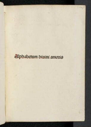 Alphabetum divini amoris