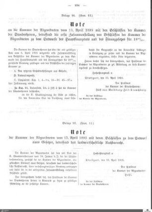 Beilagen zu Protokoll, 12. Sitzung