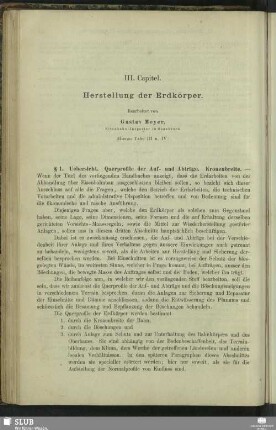 III. Capitel. Herstellung der Erdkörper