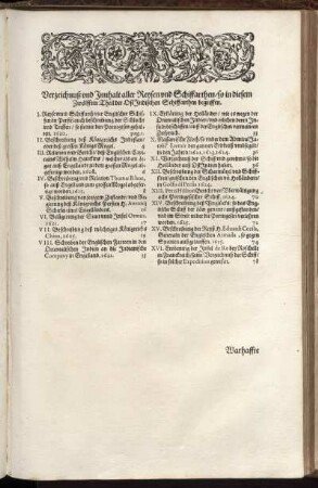 Verzeichnuß und Innhalt aller Reysen und Schiffarthen, so in diesem Zwölfften Theil der Ost Indischen Schiffarthen begriffen