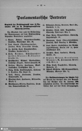 Parlamentarische Vertreter