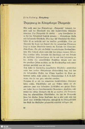 Begegnung im Königsberger Blutgericht