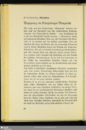 Begegnung im Königsberger Blutgericht