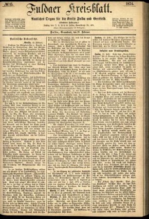 Ausgabe vom Samstag, den 21. Februar 1874.