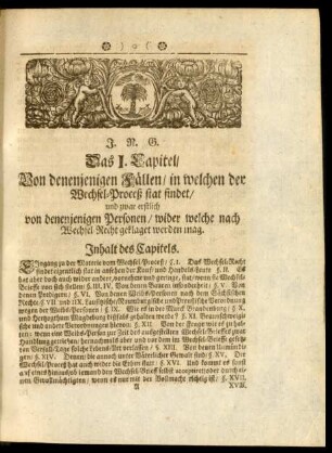 Das I. Capitel, Von denenjenigen Fällen, in welchen der Wechsel-Proceß stat findet, und zwar erstlich von denenjenigen Personen, wider welche nach Wechsel-Recht geklaget werden mag.